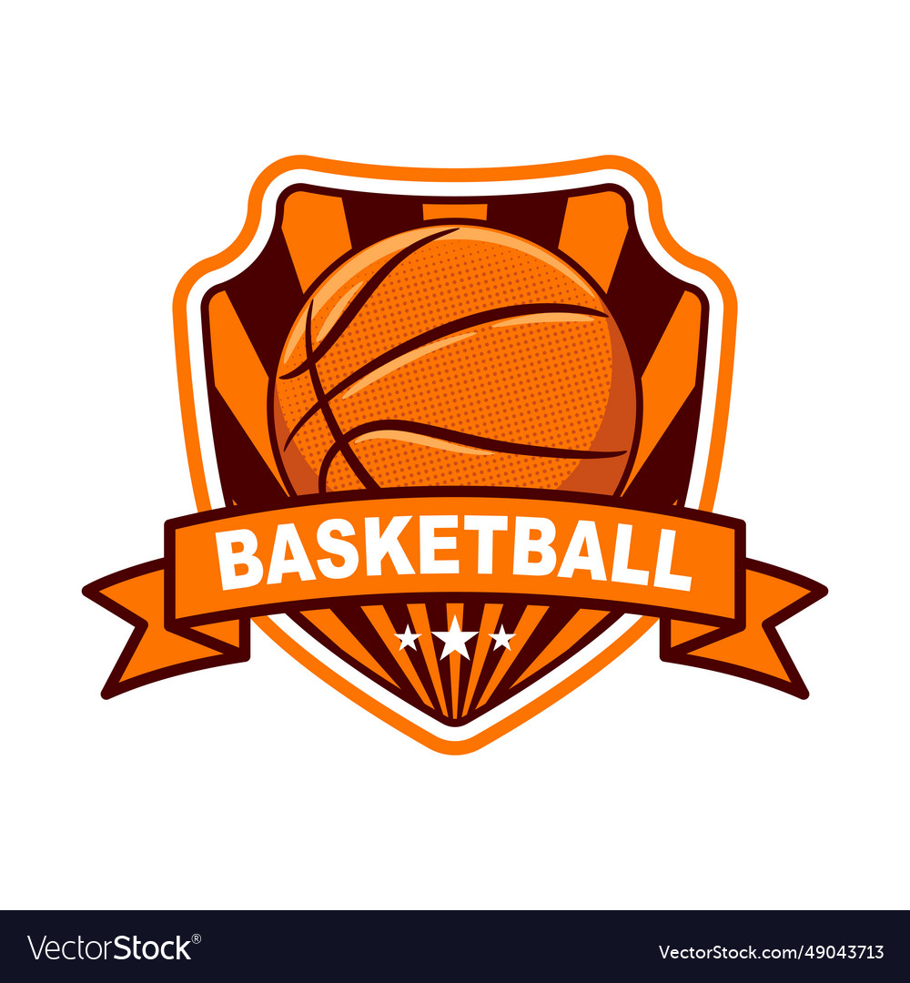 Basketball club logo sport emblem Royalty Free Vector Image