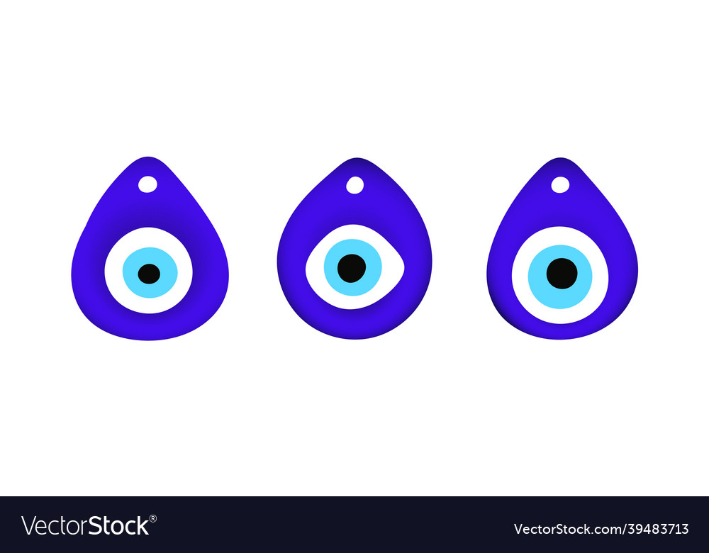 Blau orientalisches böses Auge Symbol Amulett flach Stil