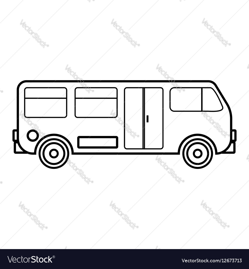 Bus icon outline style Royalty Free Vector Image