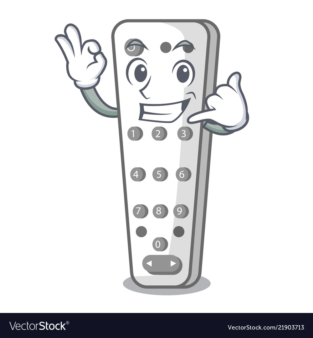 Call Me Cartoon Remote Control Air Conditioner Vector Image