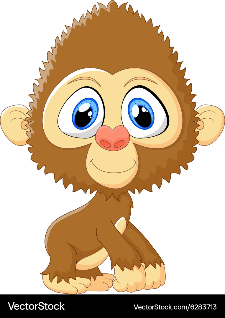 Cartoon monkey cute posing Royalty Free Vector Image