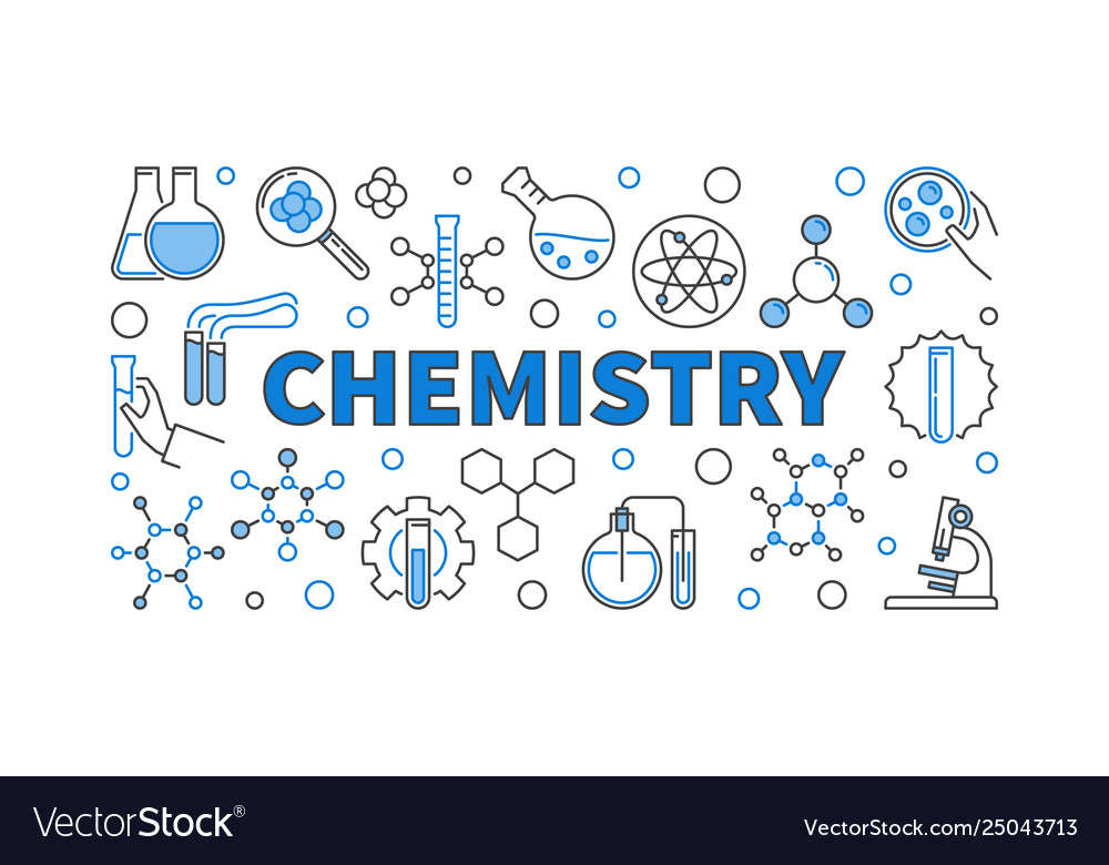 Chemistry Concept Modern Horizontal Banner Vector Image