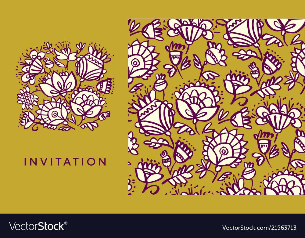 Folk-style classic floral pattern