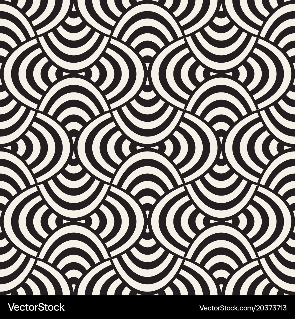 Geometric seamless pattern with curved Royalty Free Vector