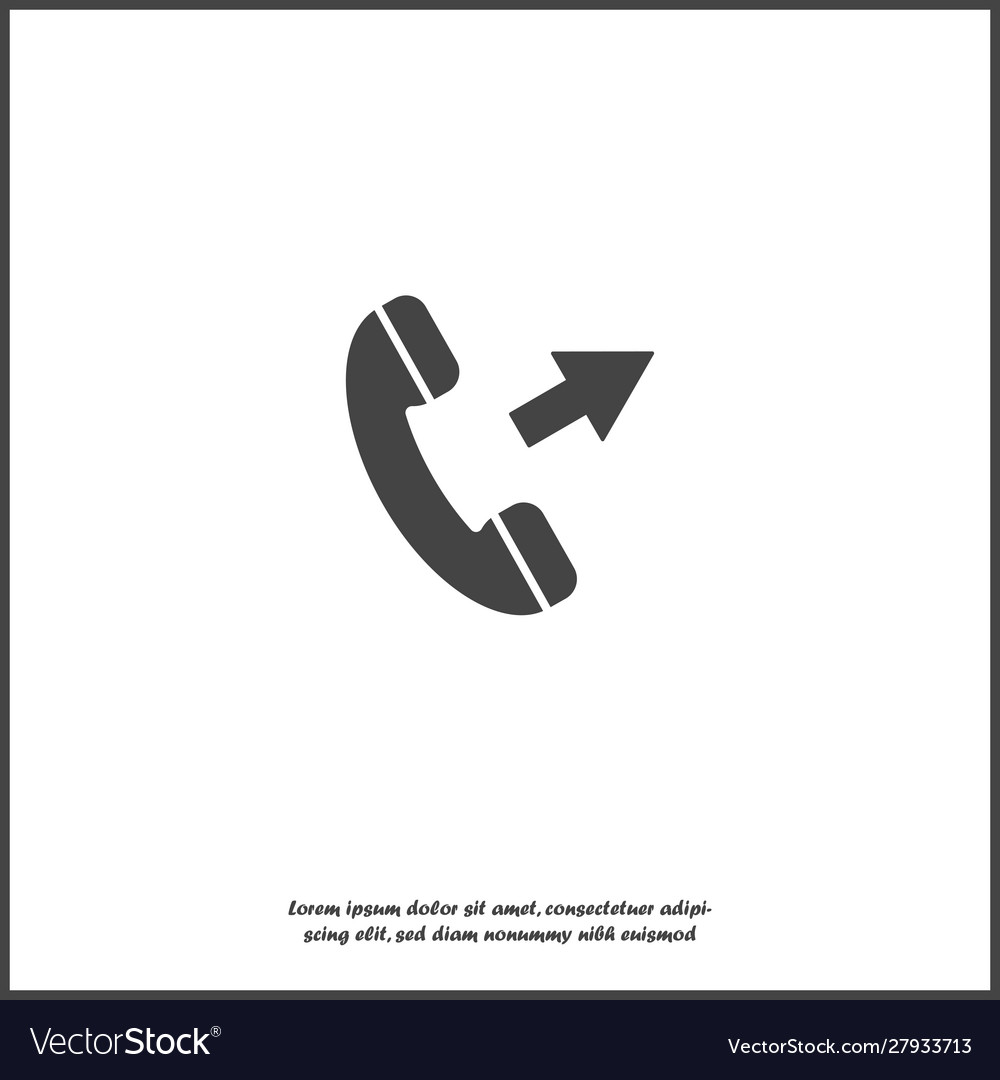 Handset icon phone in flat style on white