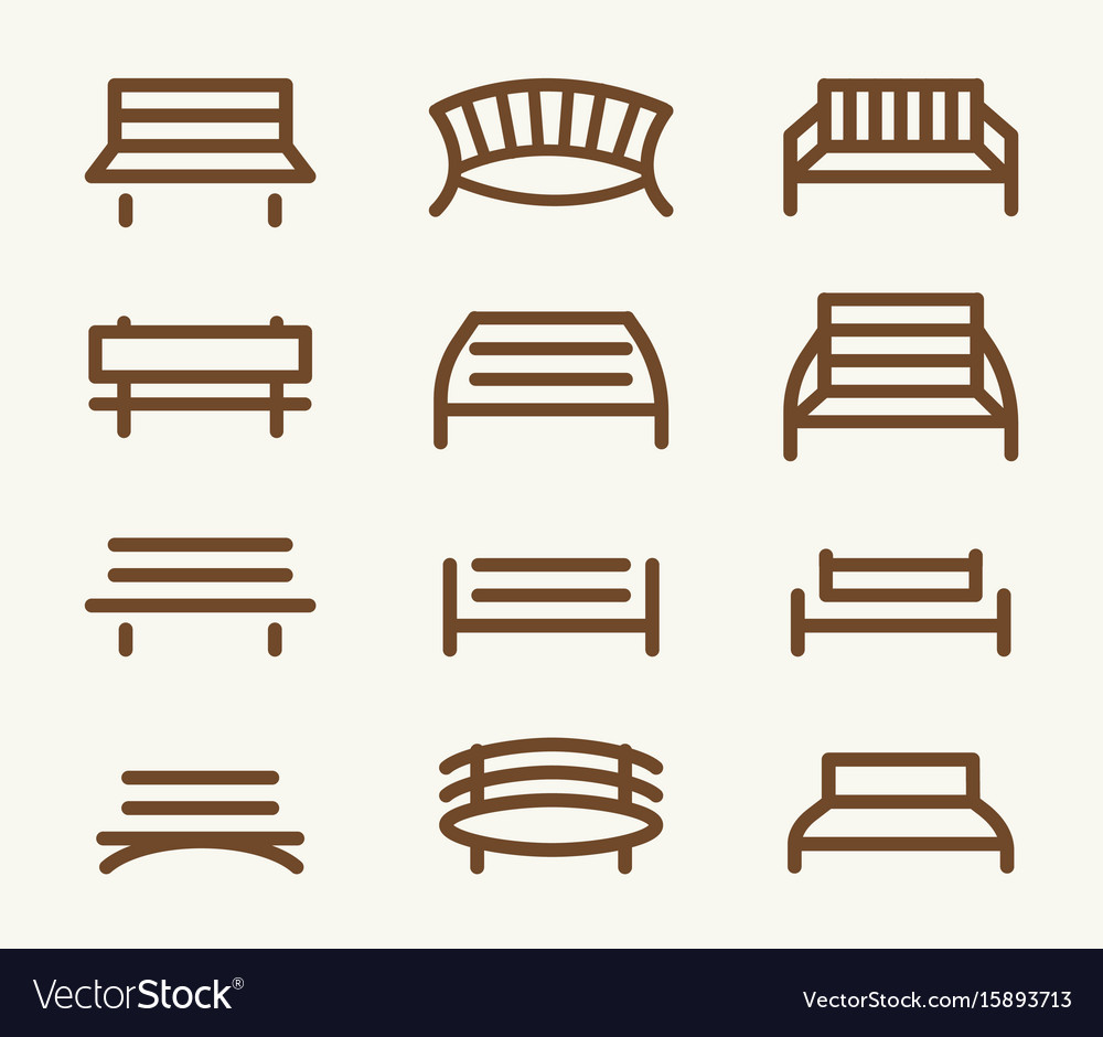 Isolated abstract brown color park bench element