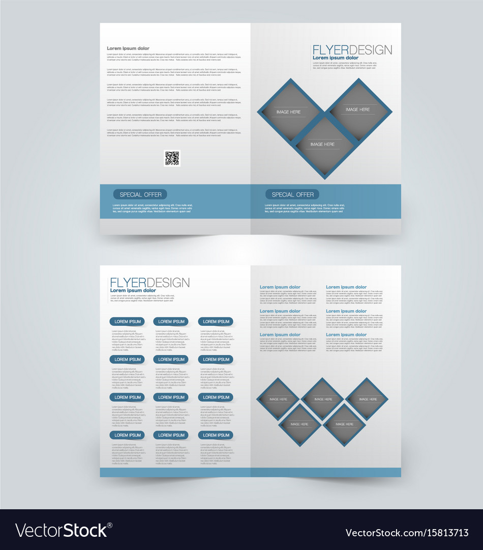 Two page fold brochure template design