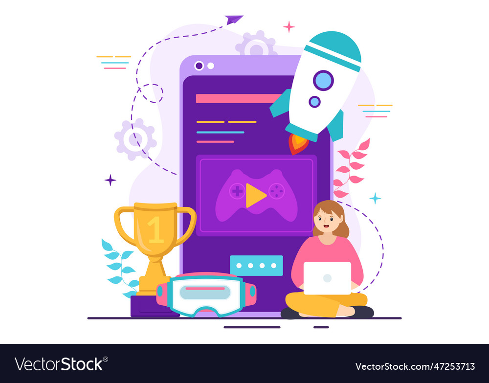 Video game development with games digital Vector Image