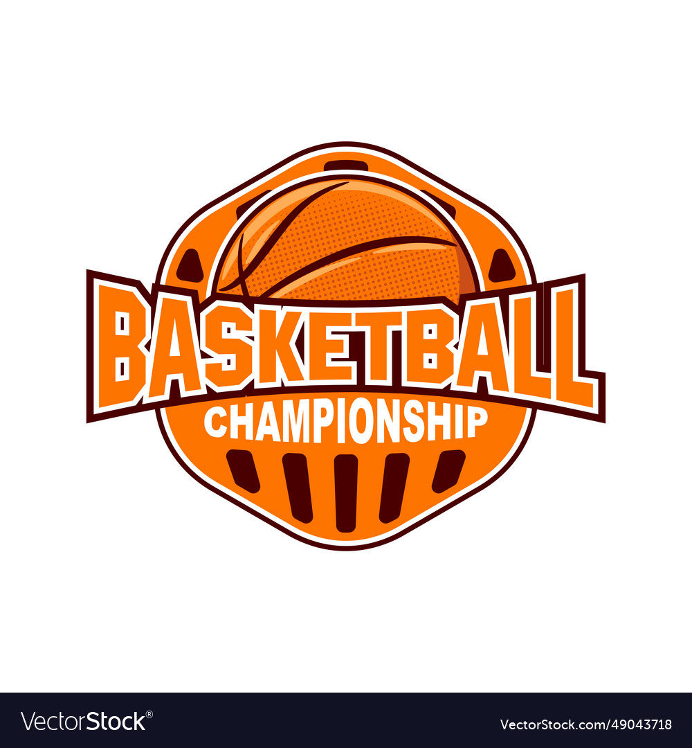 Basketball club logo sport emblem Royalty Free Vector Image