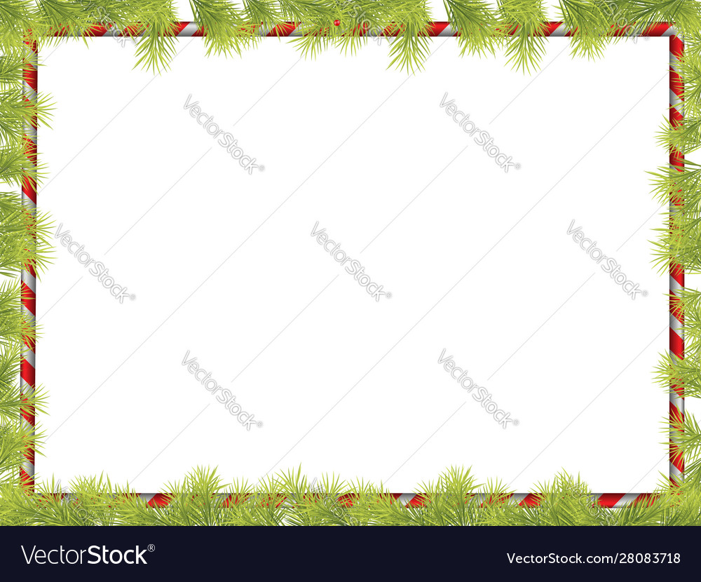 Christmas frame background with fir tree branches