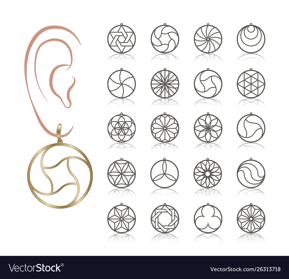 Earring templates Royalty Free Vector Image VectorStock