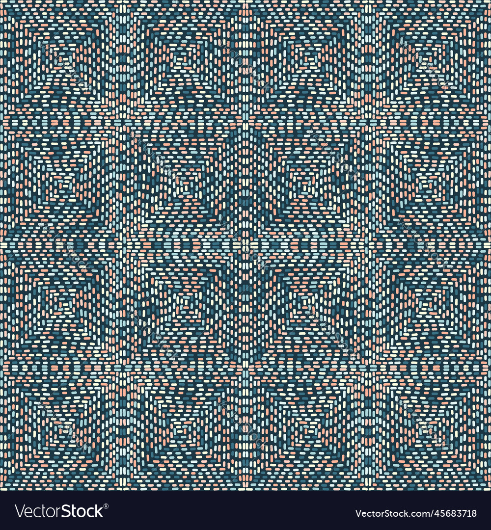 Hand drawn dash lines mosaic seamless pattern