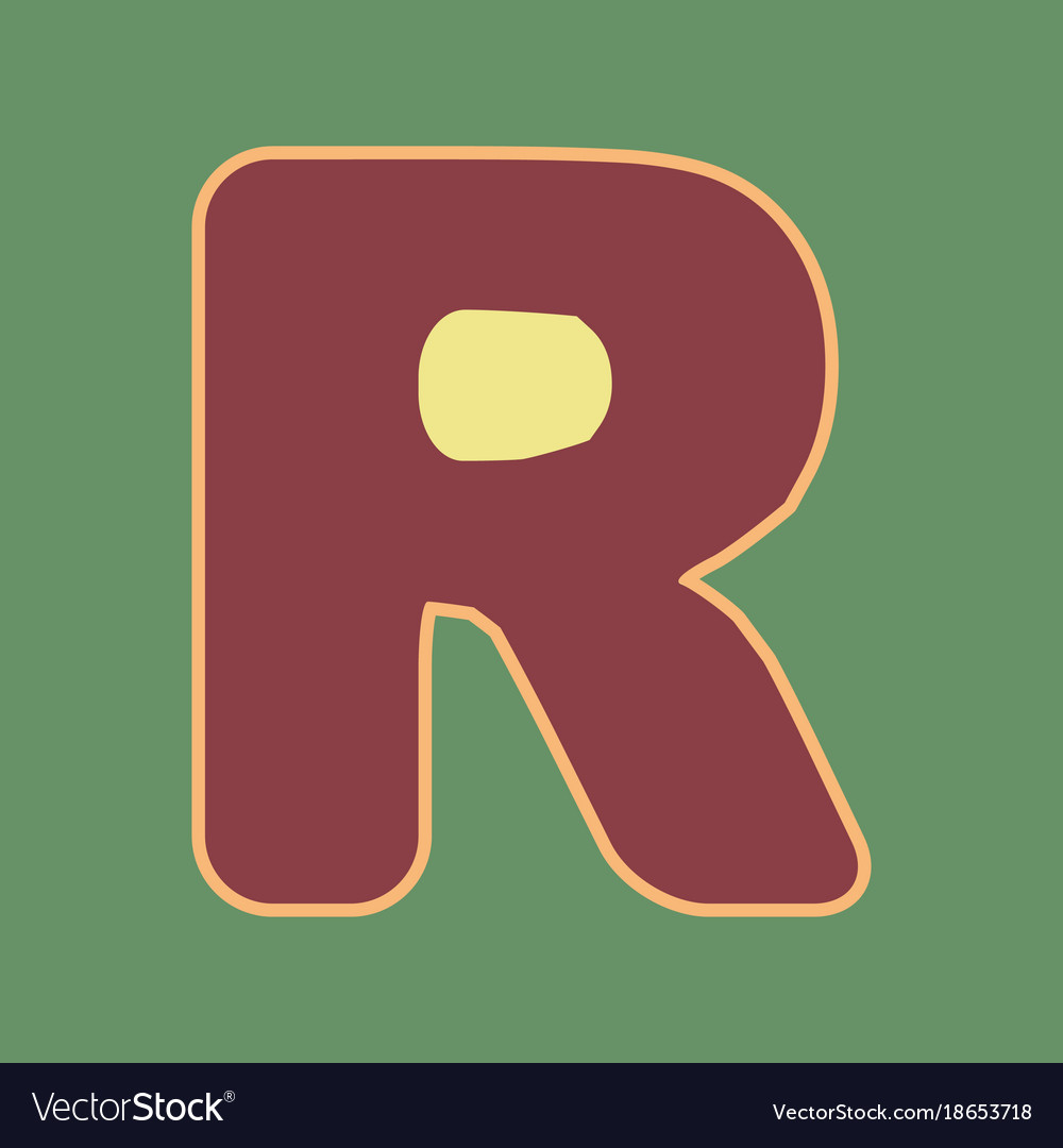 Letter r sign design template element