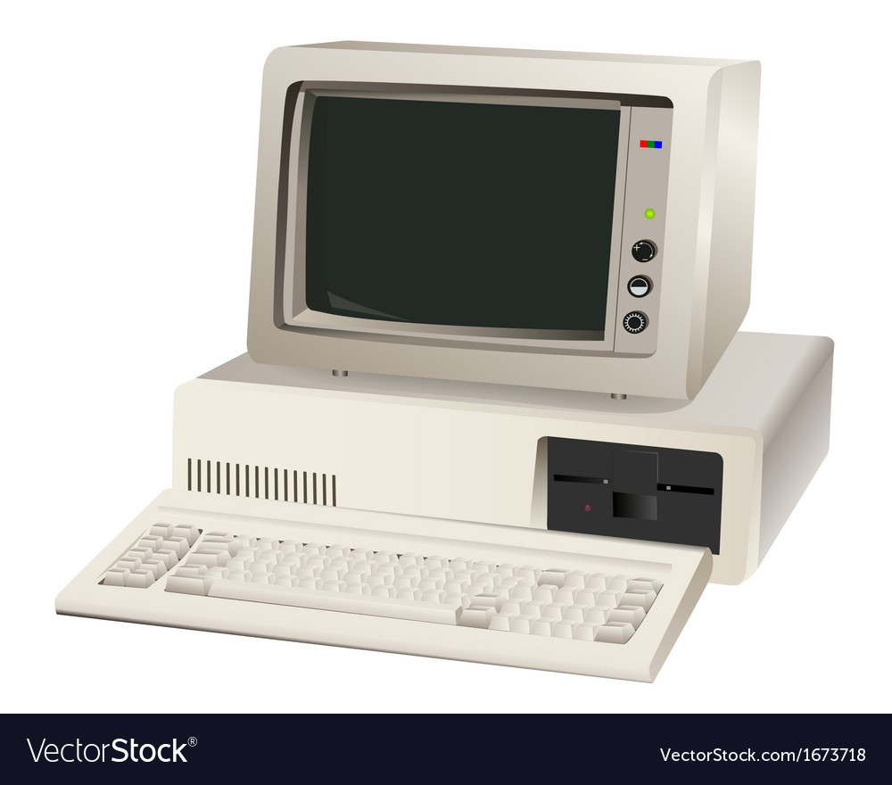 Old computer unit Royalty Free Vector Image - VectorStock