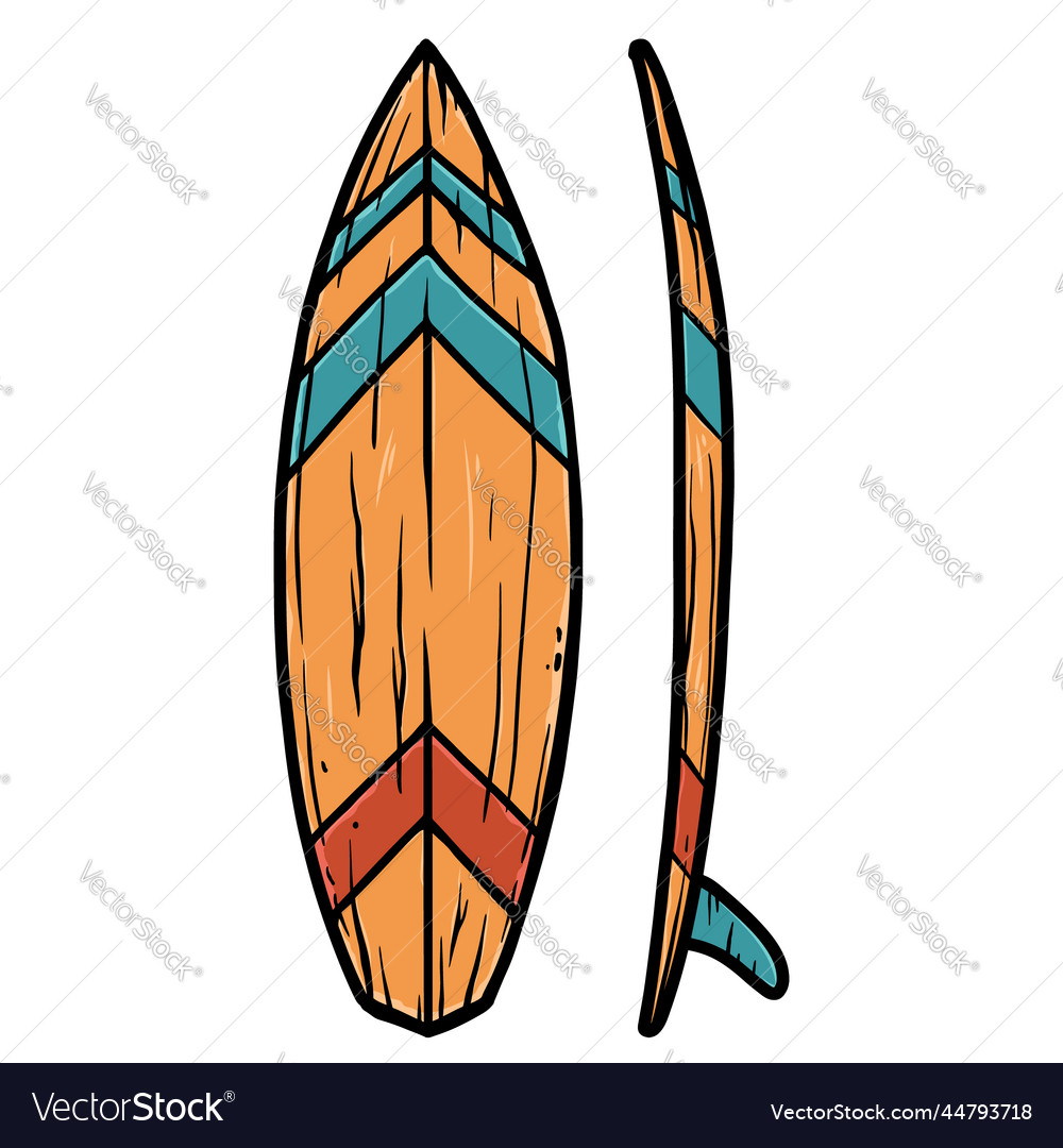 Surfing board design element for poster emblem Vector Image