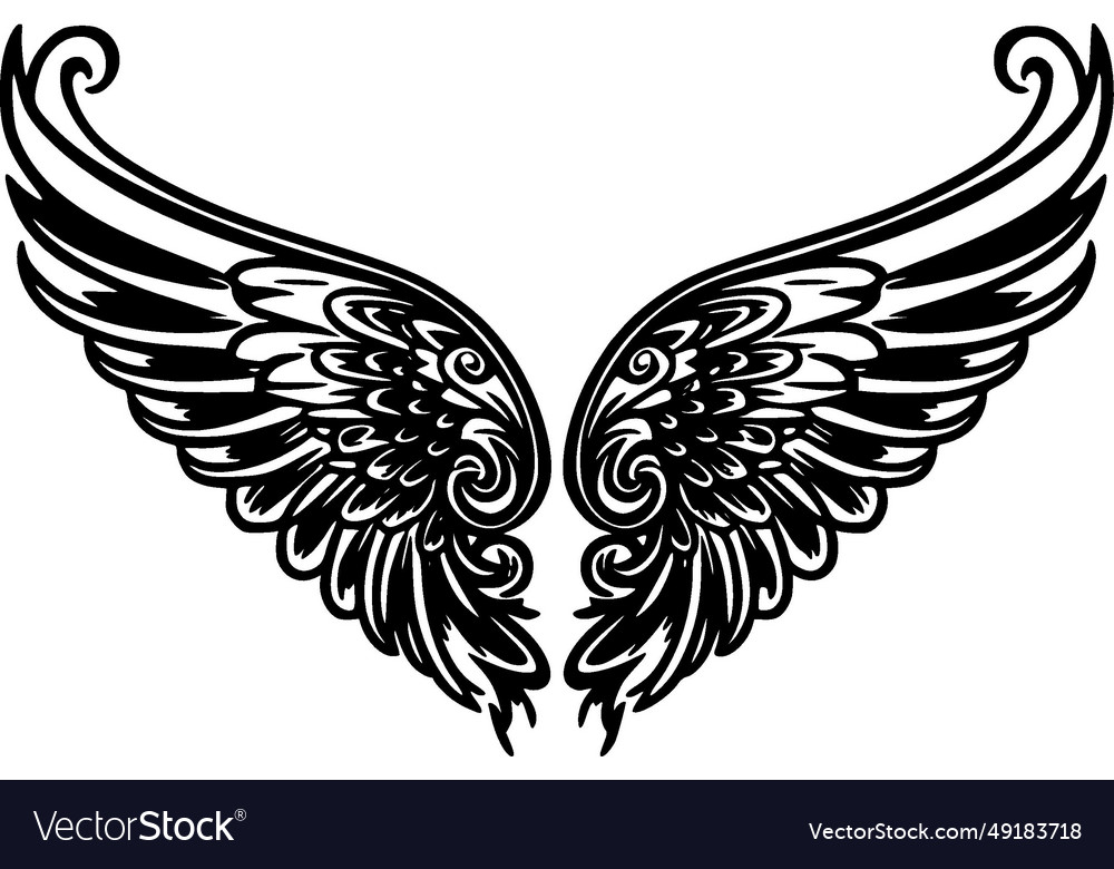 Wings - black and white