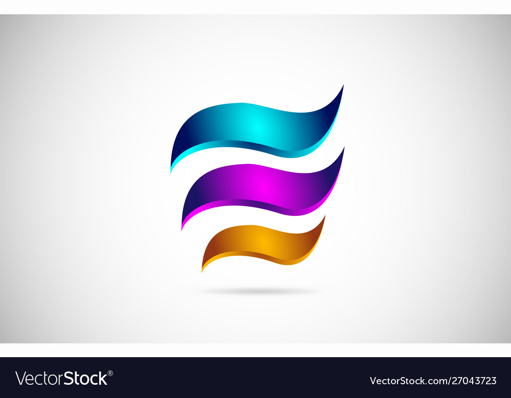 3d swoosh business logo icon design with blue Vector Image