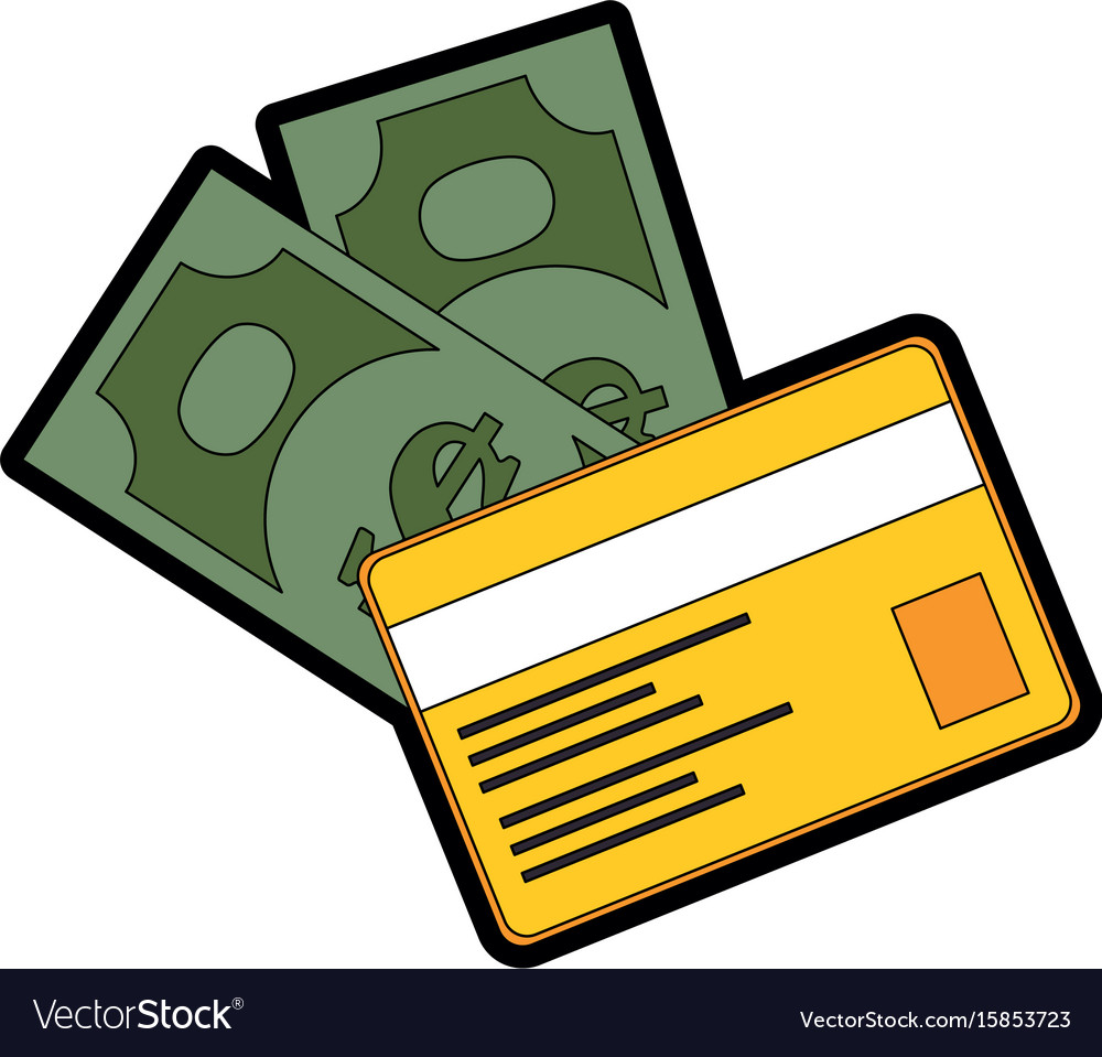 Credit card and money Royalty Free Vector Image