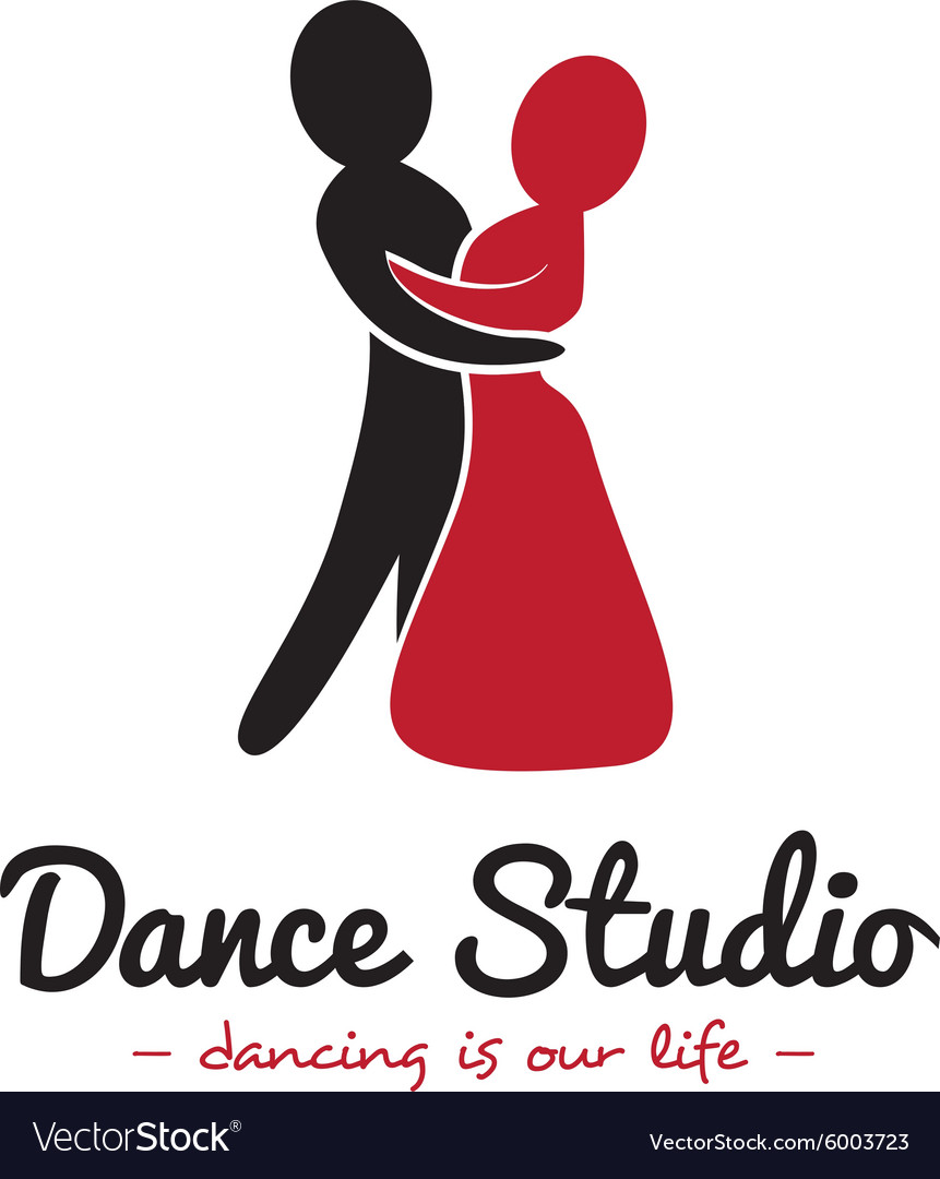 Dance studio logo dancing couple logotype Vector Image