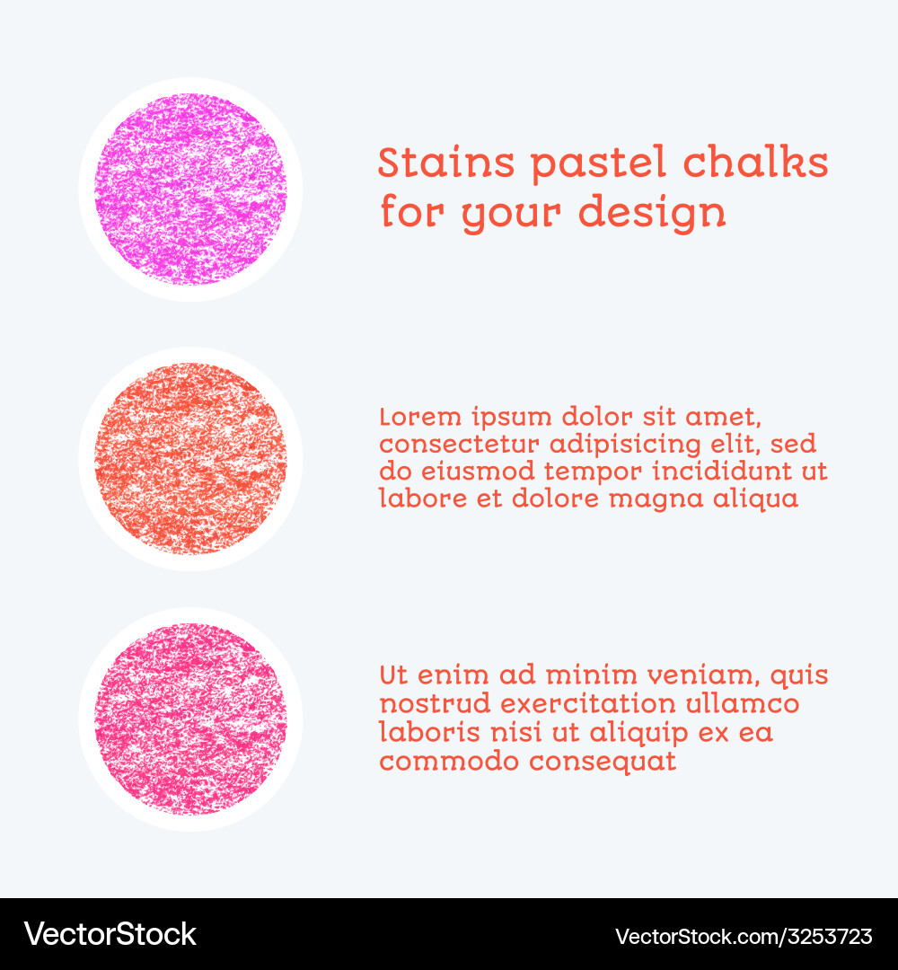 Design elements pastel chalks Royalty Free Vector Image