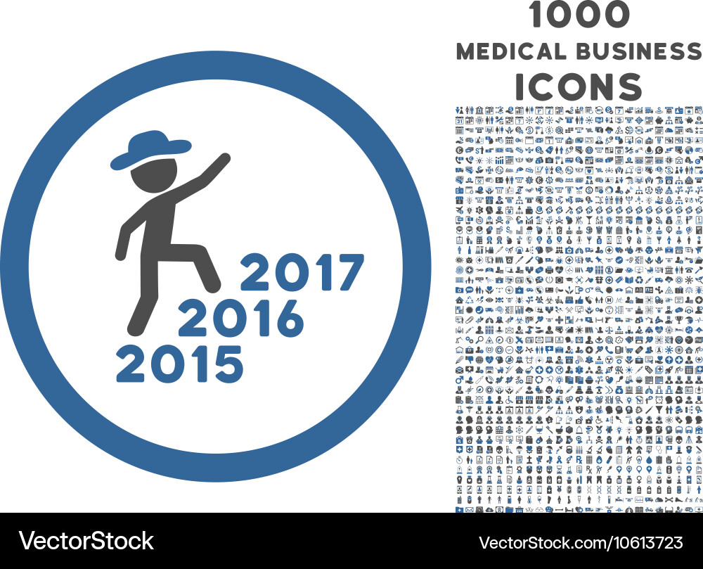 Gentleman steps years rounded icon with 1000 bonus