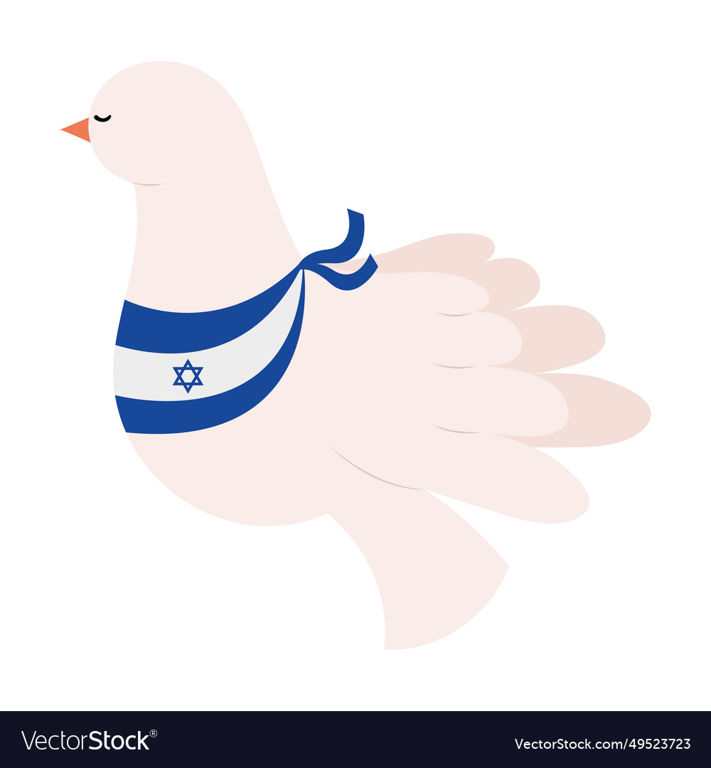 Israel peace dove and flag