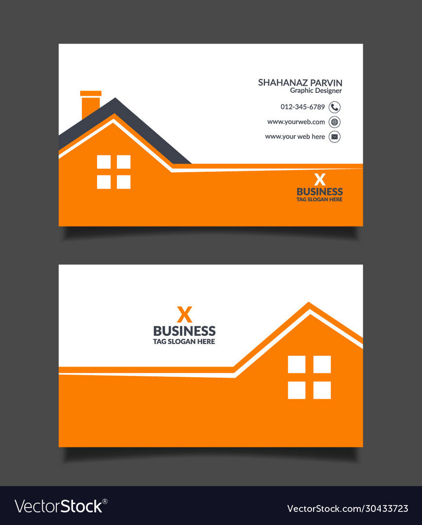 Real estate business card template design Vector Image