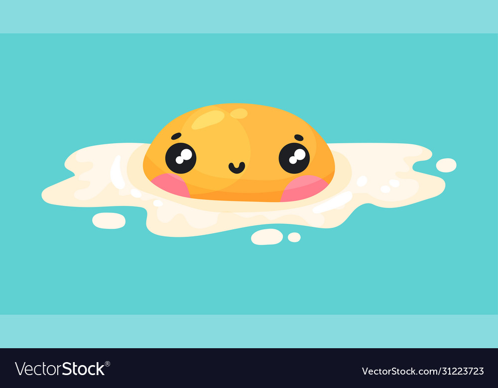 Scrambled Egg With Yellow Yolk Smiling Royalty Free Vector