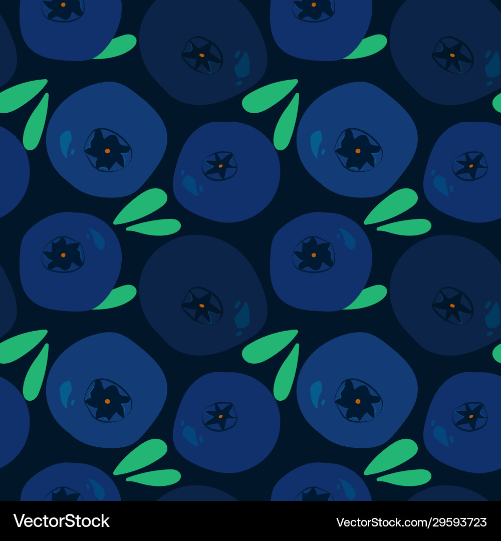 Seamless pattern with blueberries Royalty Free Vector Image