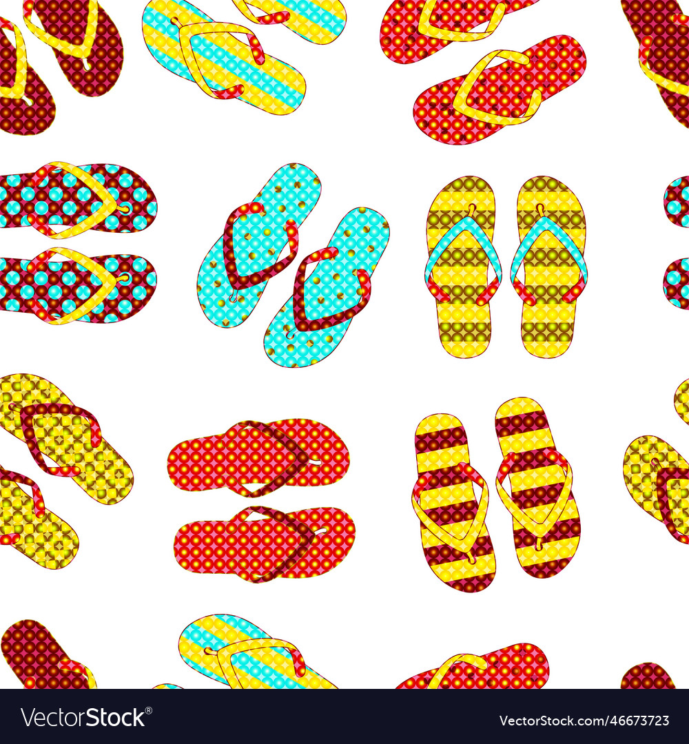 Seamless repeatable flip-flops sand beach Vector Image