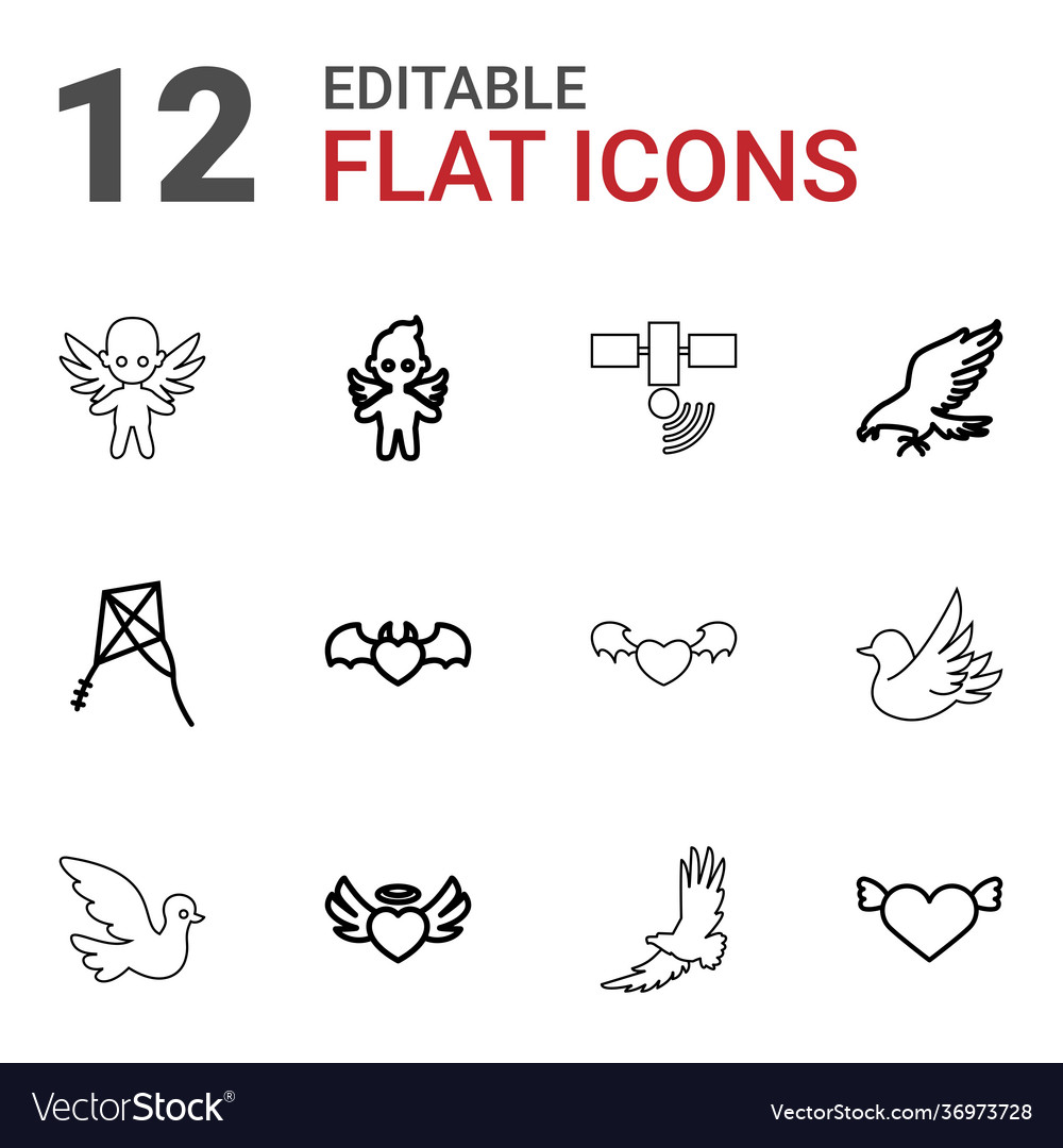 12 flying icons Royalty Free Vector Image - VectorStock