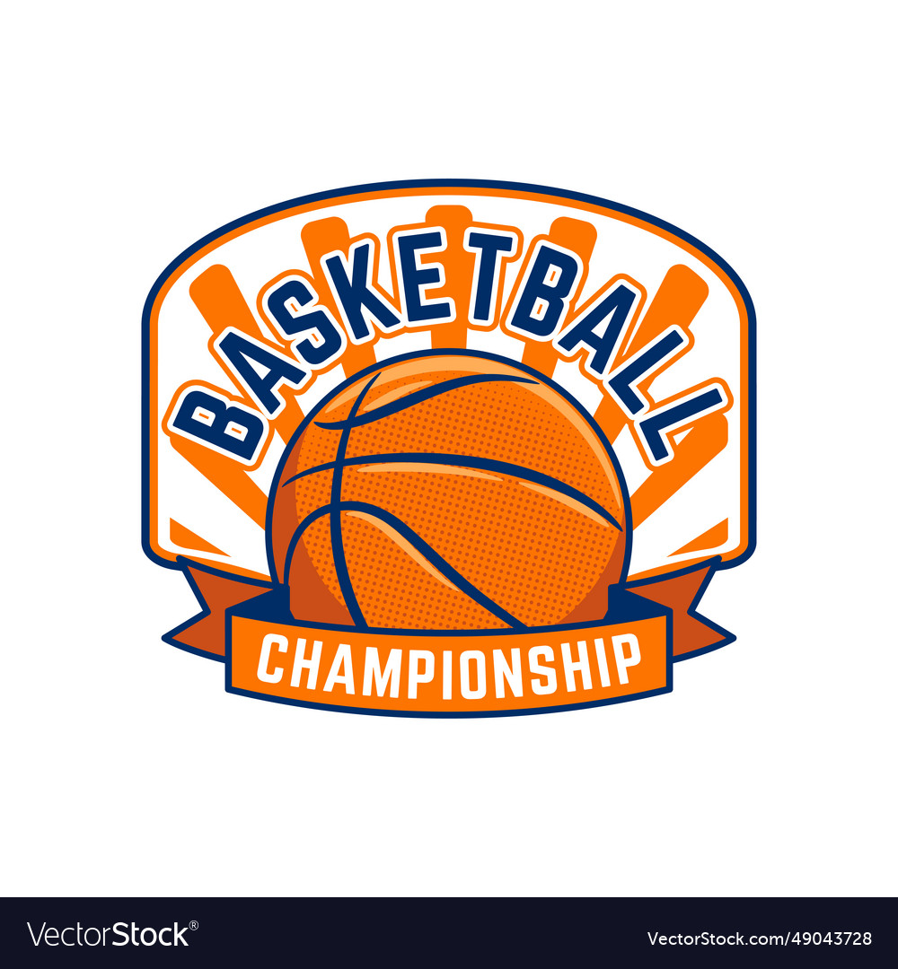 Basketball club logo sport emblem Royalty Free Vector Image