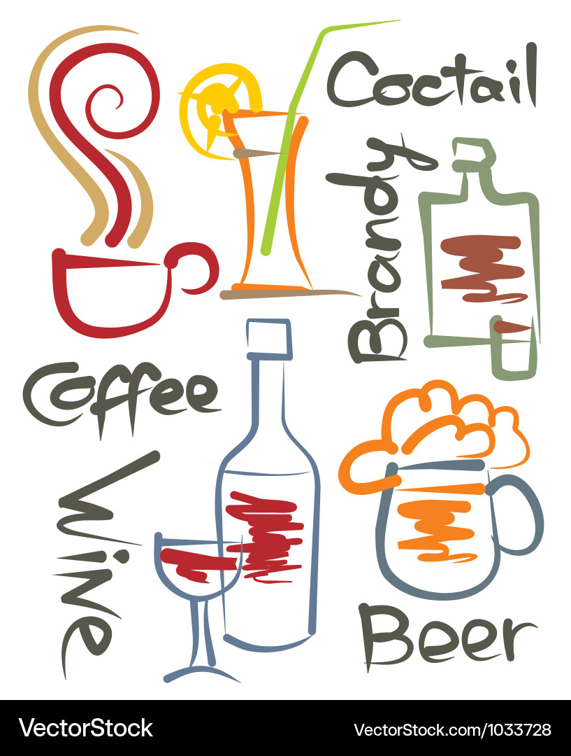 Beverages001 Royalty Free Vector Image - VectorStock