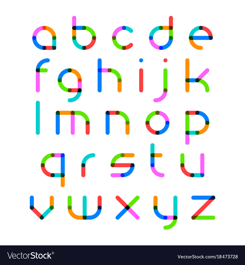 Bright color font Royalty Free Vector Image - VectorStock