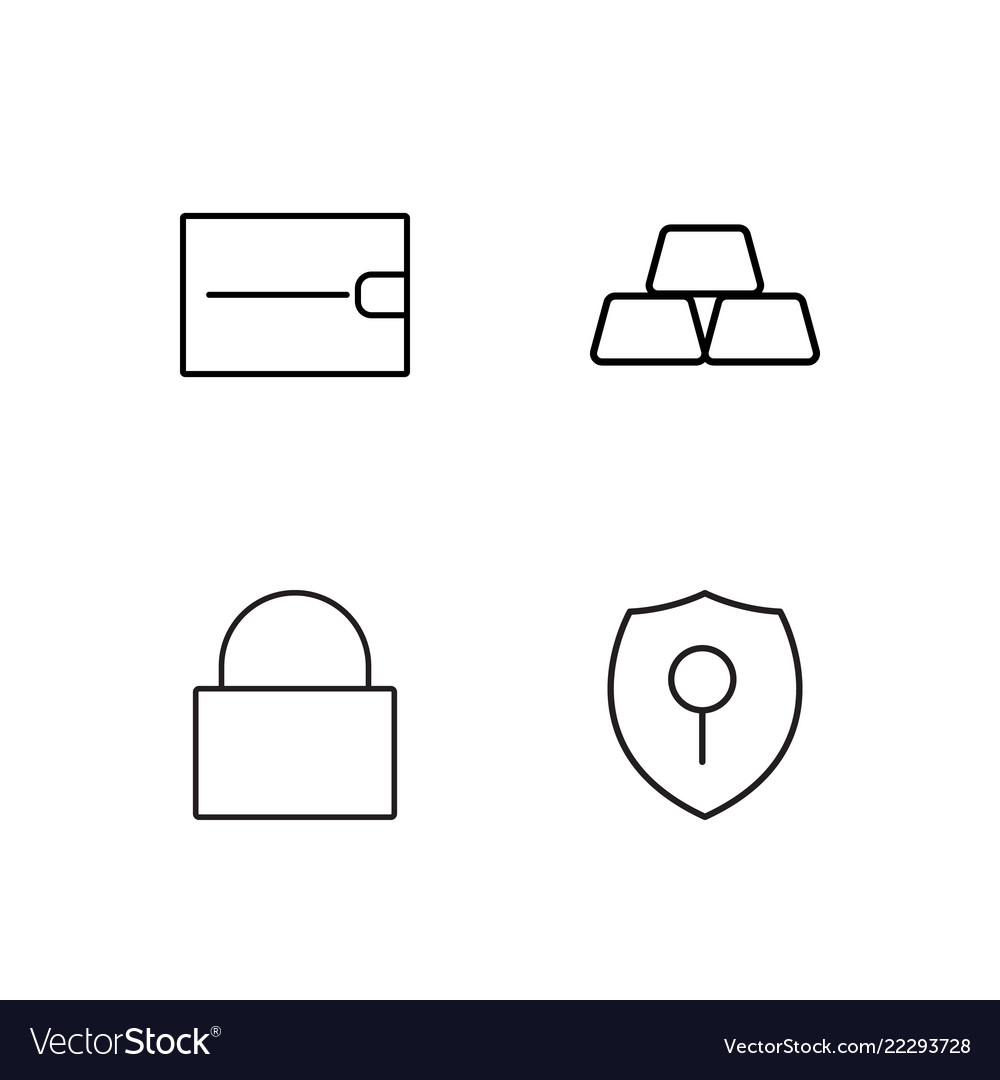 Business simple outlined icons set