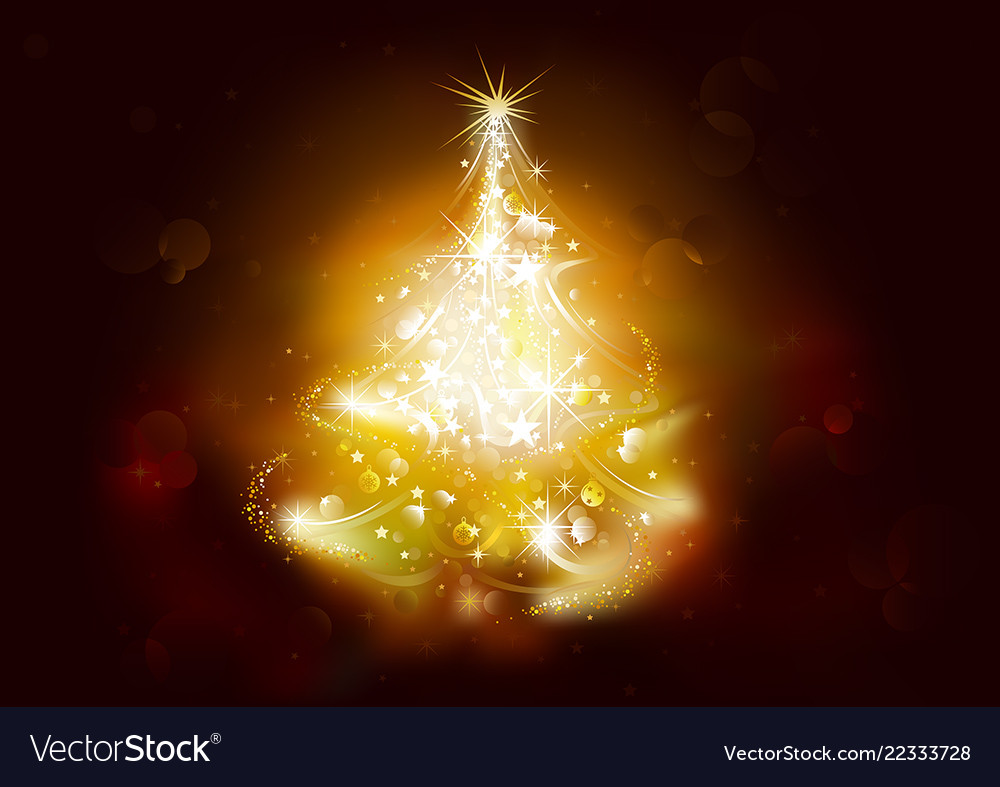 Christmas background with starry tree