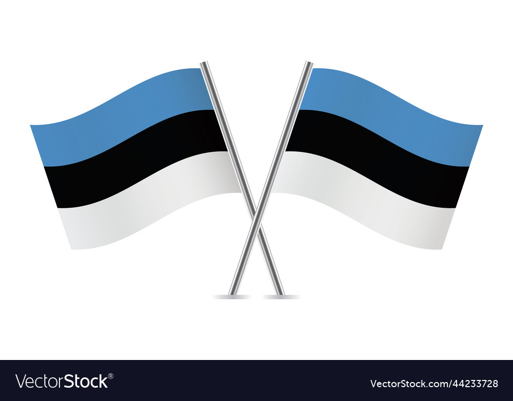 Estonia crossed flags Royalty Free Vector Image