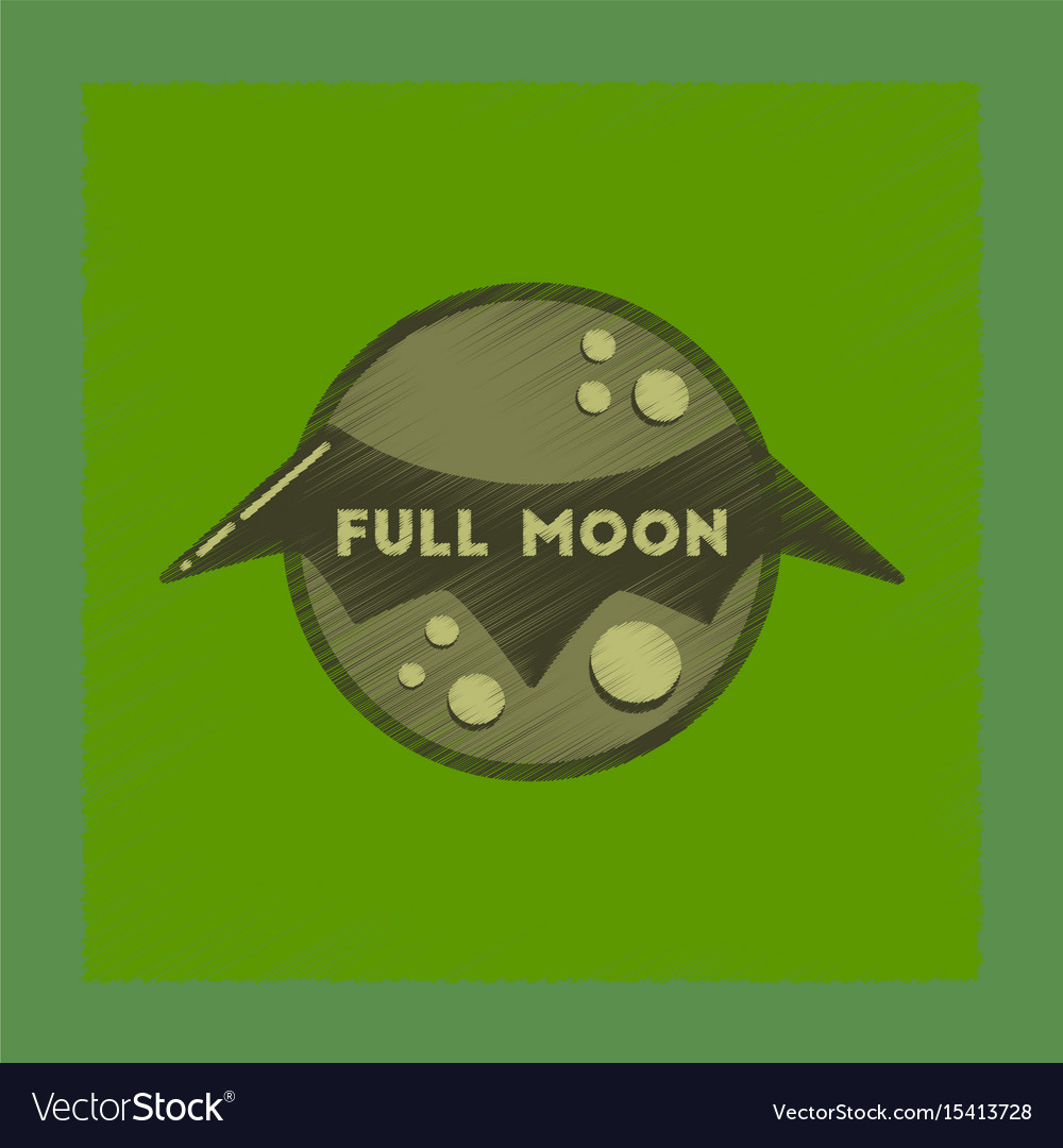 Flat shading style icon full moon bat