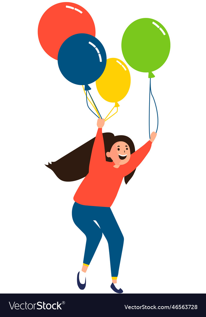 Happy children with balloons eps10 Royalty Free Vector Image