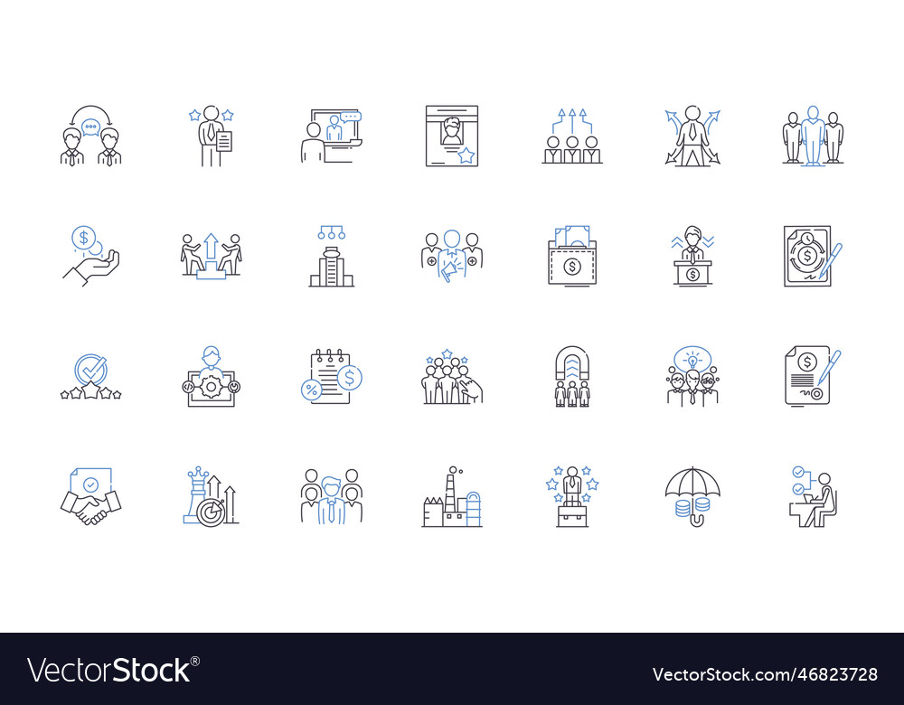 Partnership and collaboration line icons