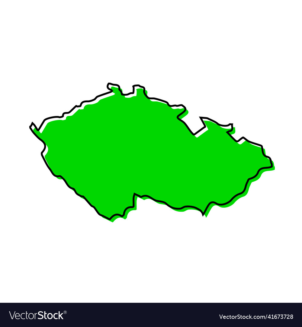 Simple outline map of czech republic stylized