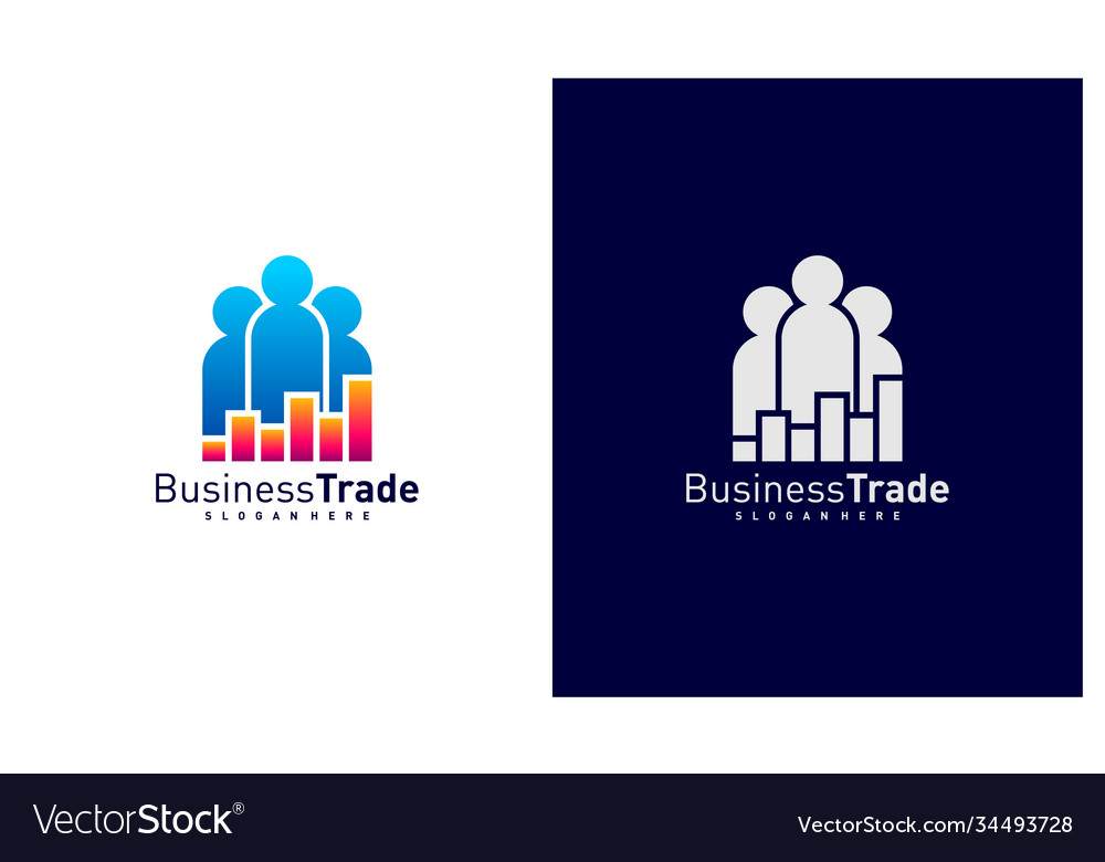 Stats people logo design colorful