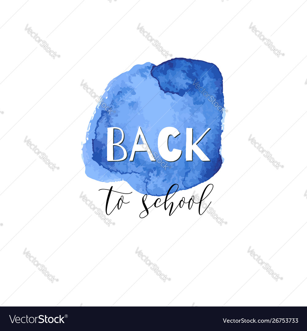 Back to school ink watercolor navy blue splash