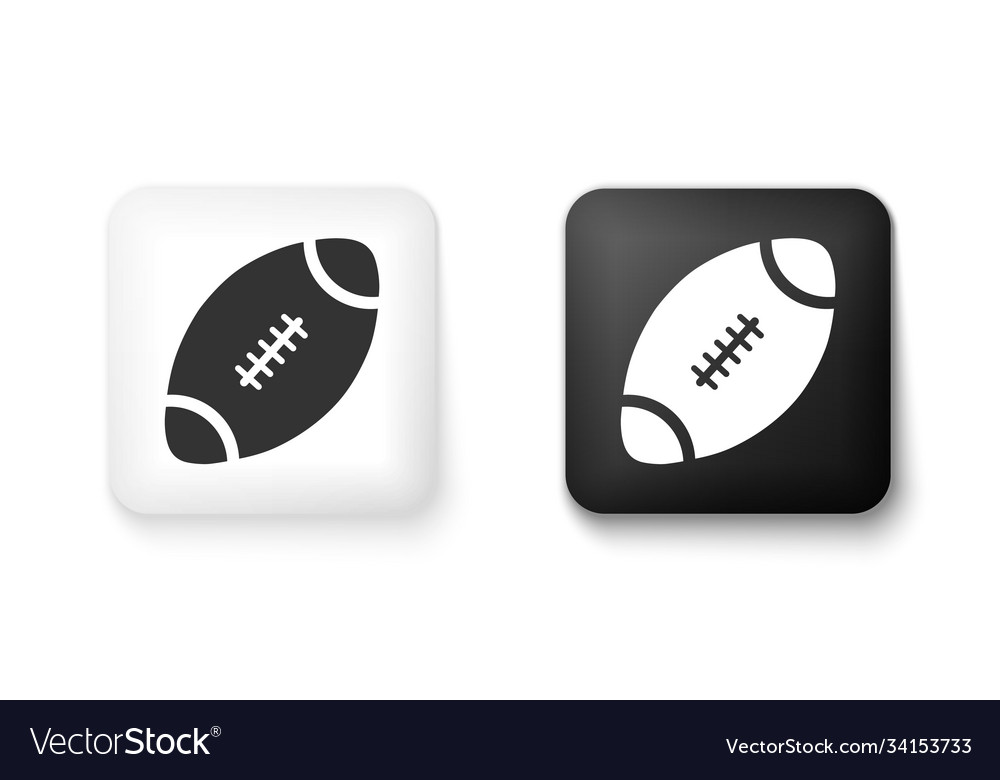 Black and white american football ball icon