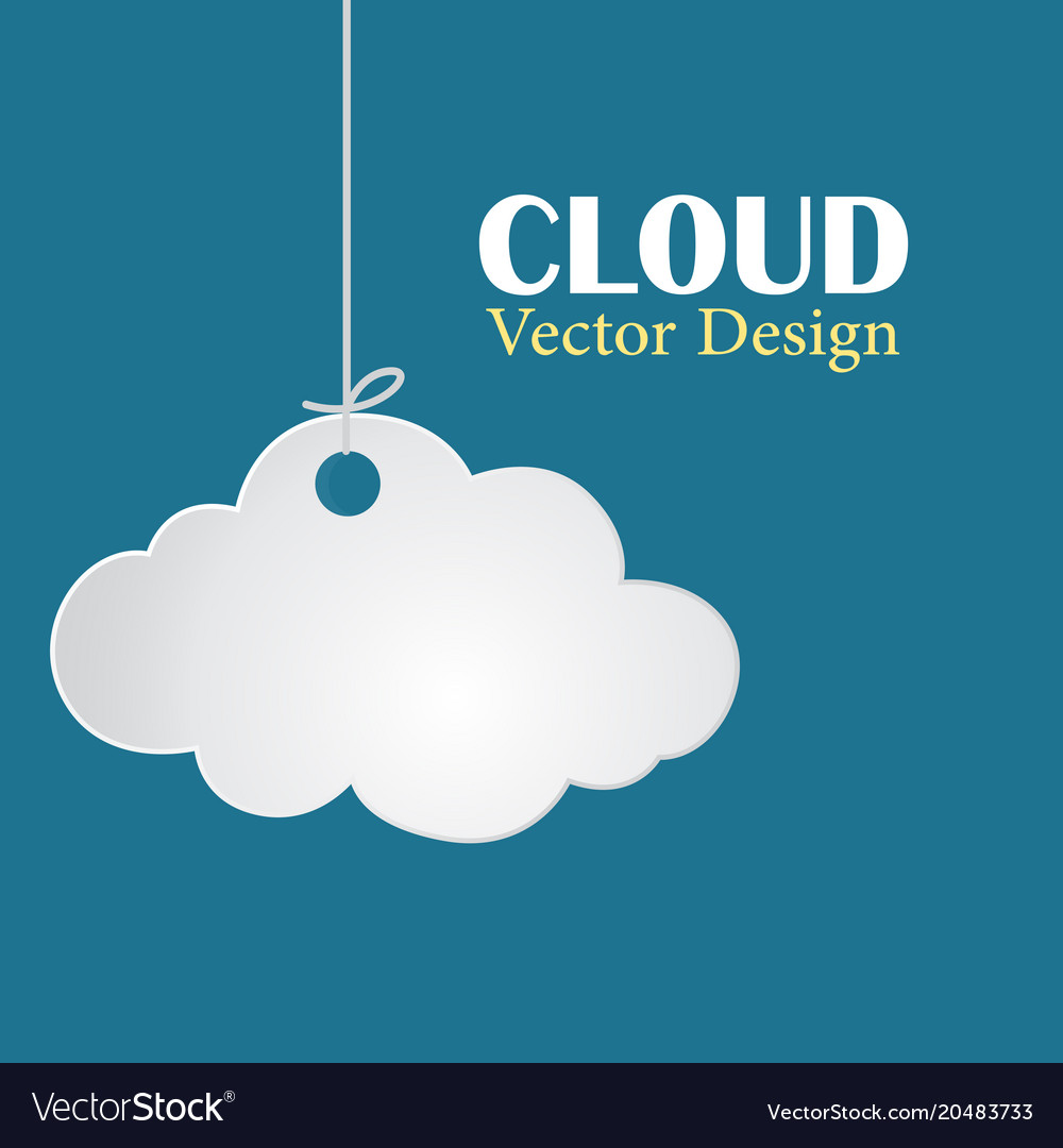 Cloud design template hanging dark bl Royalty Free Vector