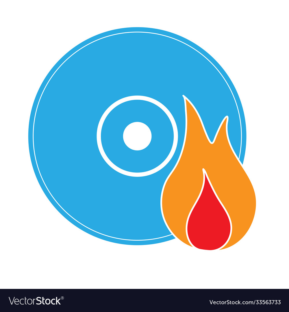 Color icon for cd or dvd burning silhouette