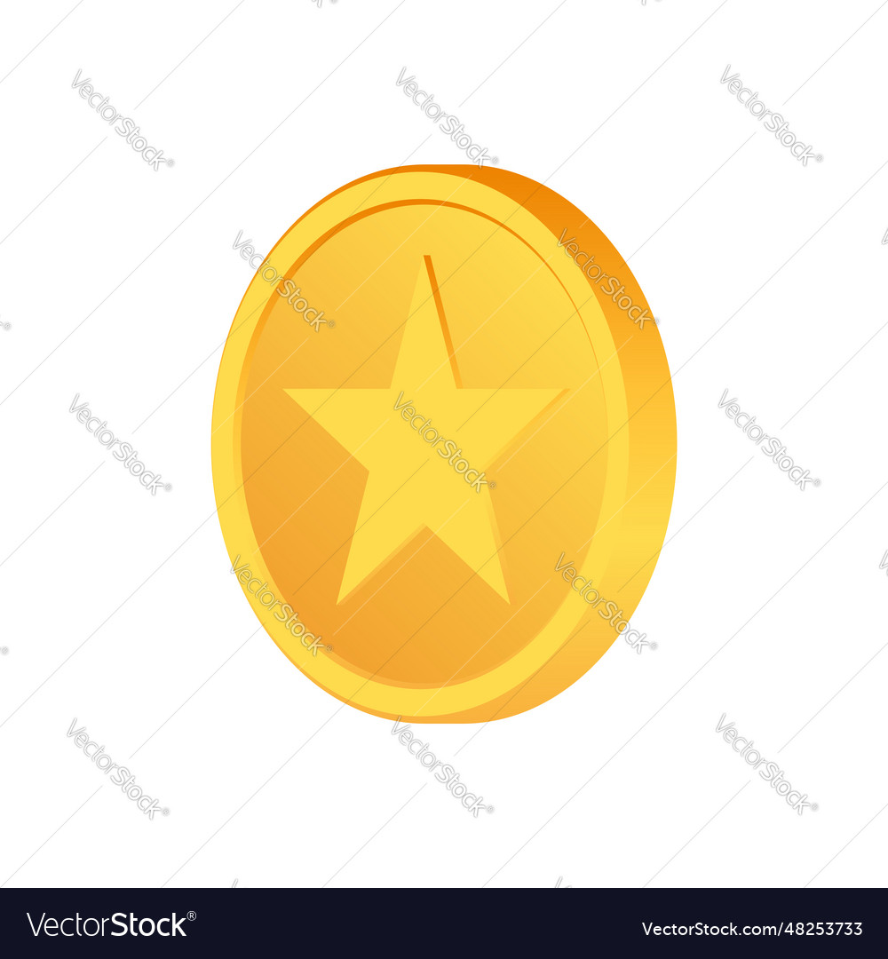 Golden money rotating gold coin