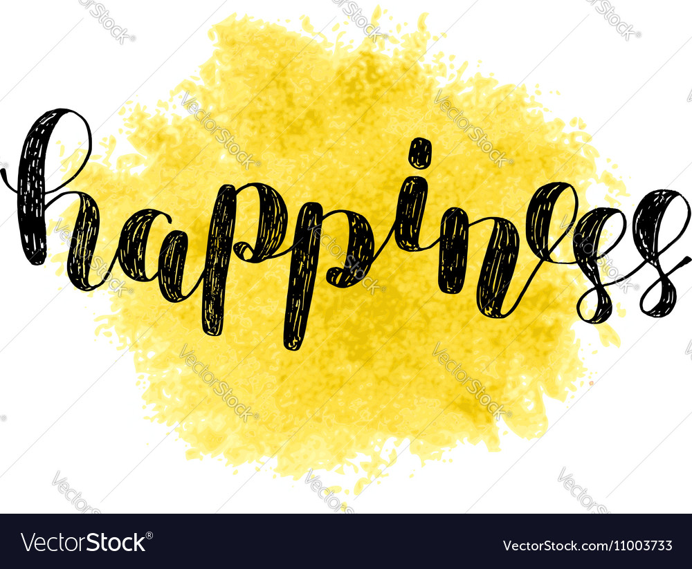 Happiness brush lettering