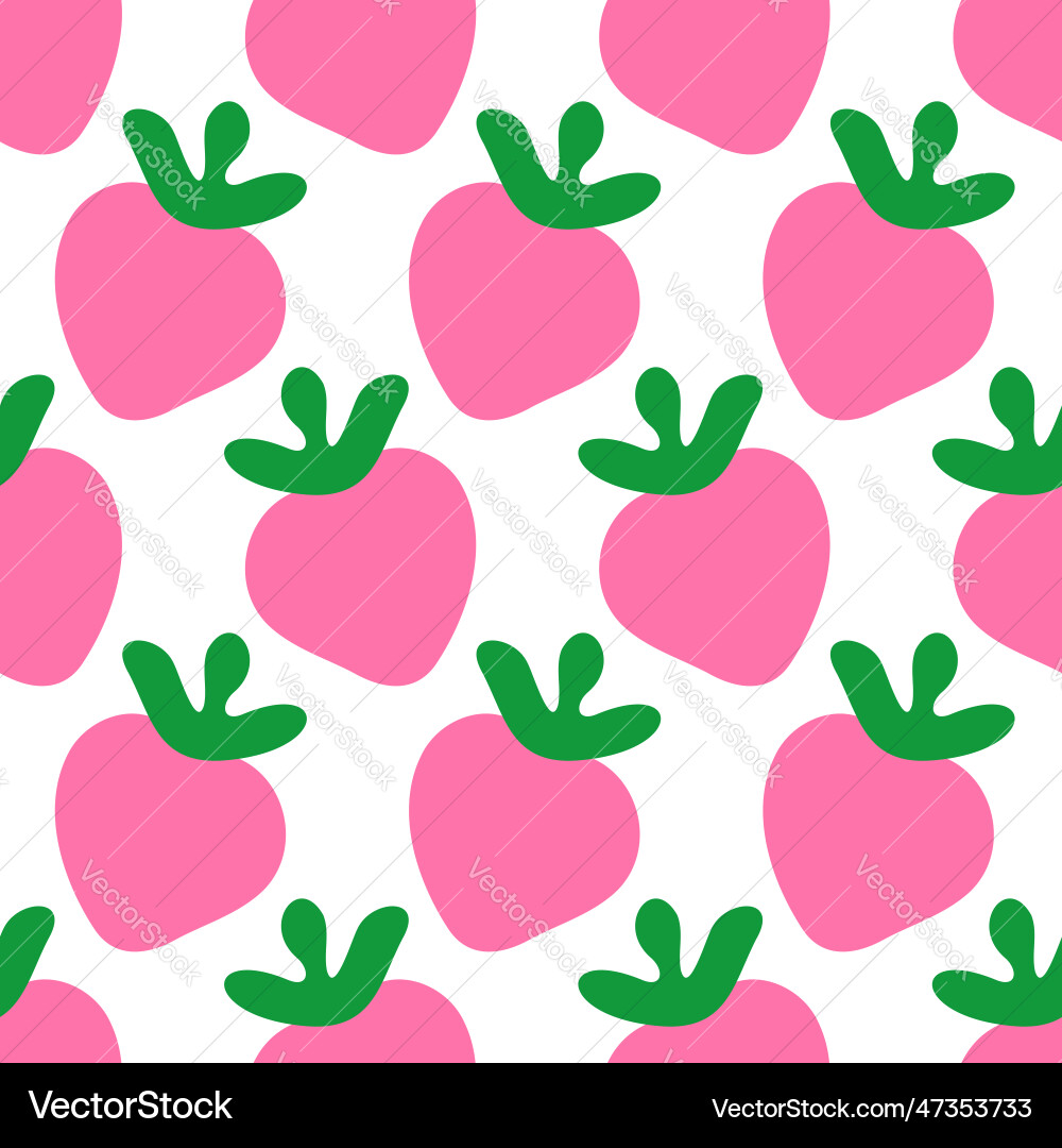Strawberry doodle seamless pattern Royalty Free Vector Image