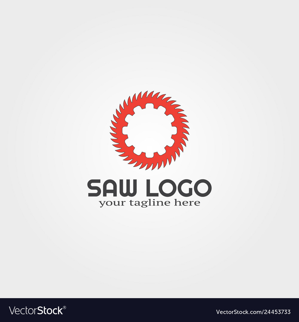 Wood saw logo template with gear